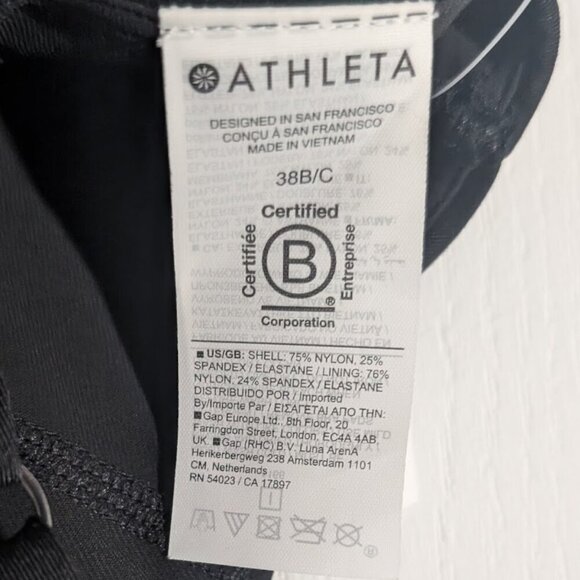NWT Athleta | Bondi Bra Cup Tankini Top in Black (38B/C) - Picture 9 of 10